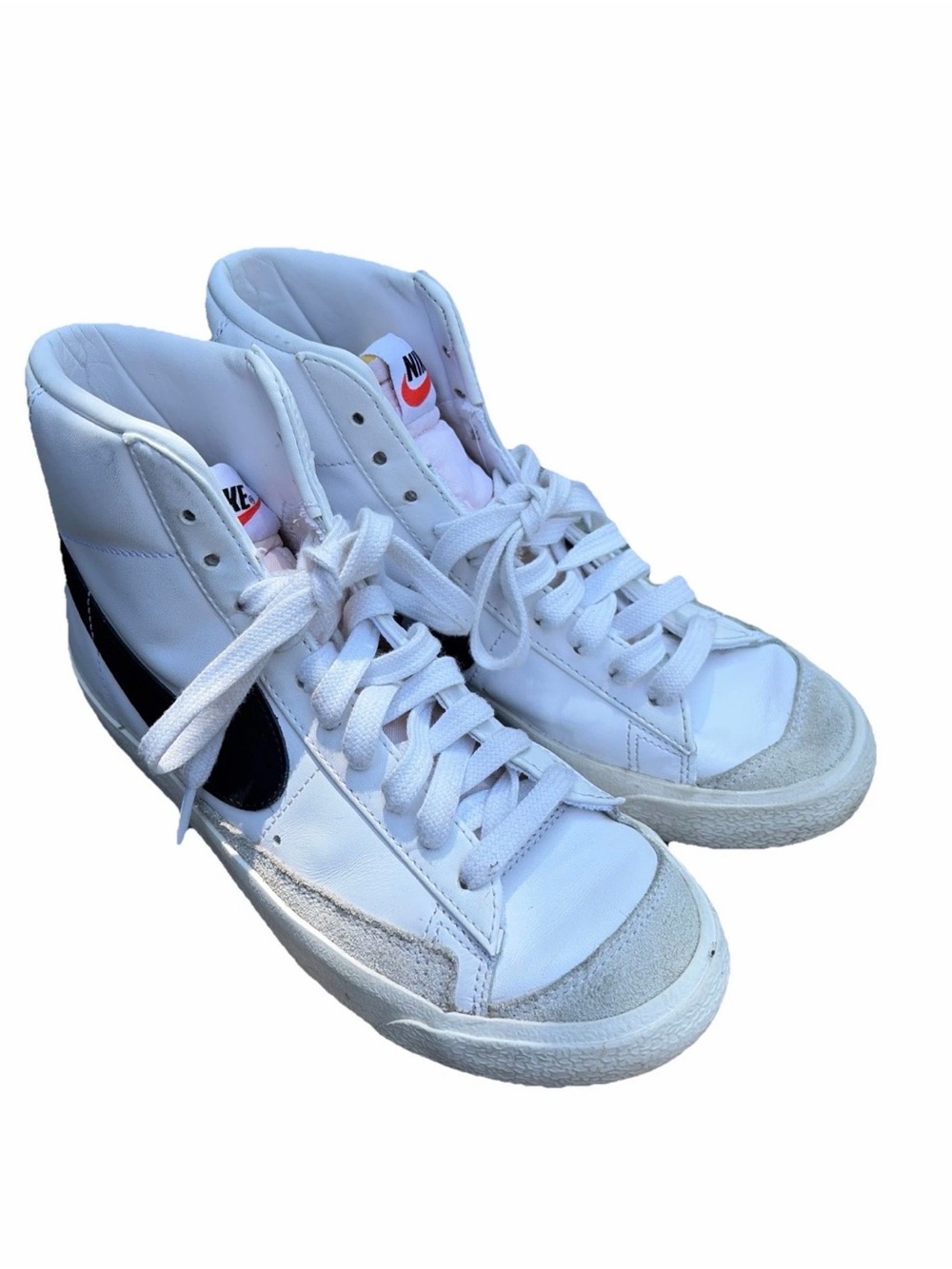 Nike Blazer Mid '77 White Black Women's Leather High Top Sneaker Retro Size 7